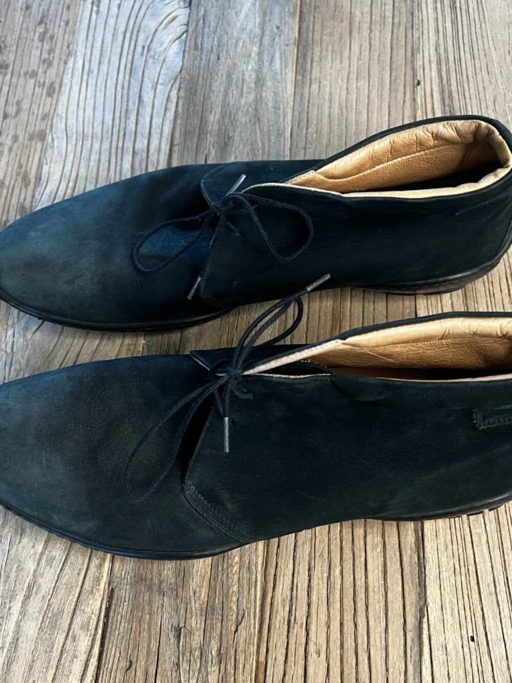 Taryn Rose Men's Chukka Boots Size 45 EU Made In Italy Black Nubuck Rare